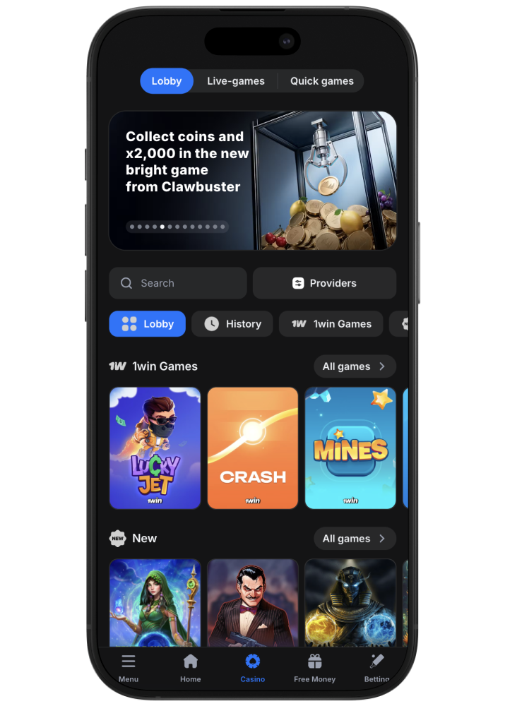1win casino mobile app
